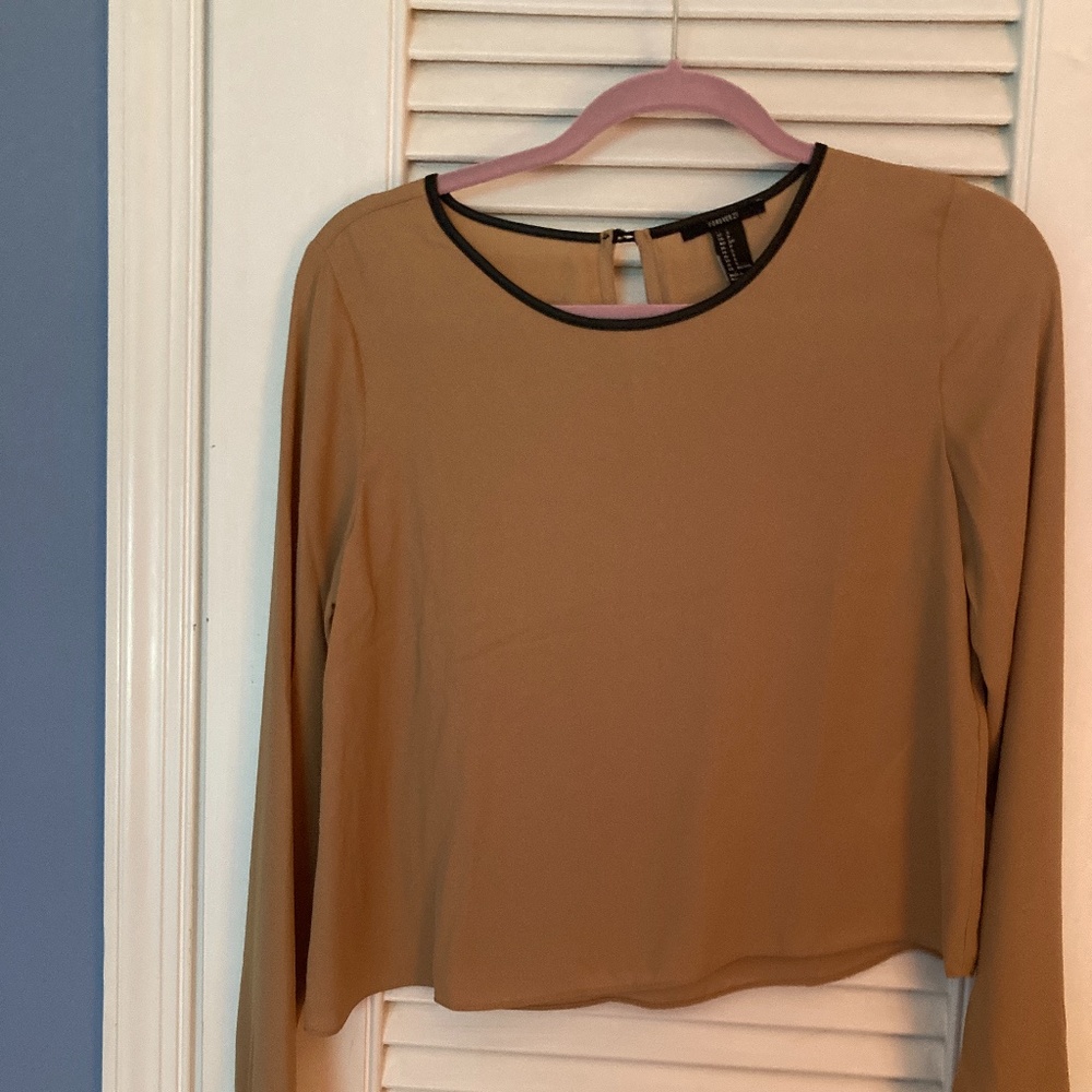 Forever 21 Tan top long sleeve